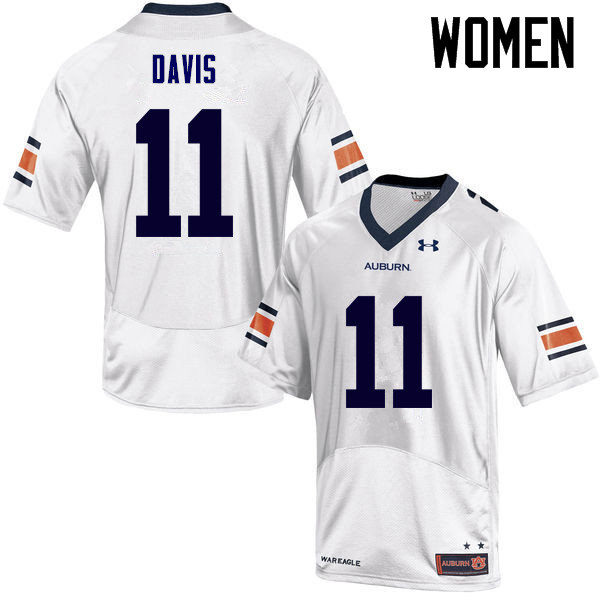 Auburn Tigers Women's Chris Davis #11 White Under Armour Stitched College NCAA Authentic Football Jersey RAY8674DY